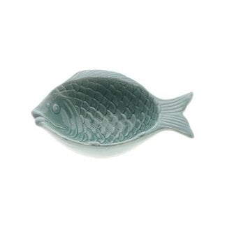 HBXD Schaal “Fish Glee” | Kleur: Blauw | Woondecoratie | Lengte 16.5 centimeter | Breedte 9.5 centimeter | Hoogte 5 centimeter | Per 2 schalen