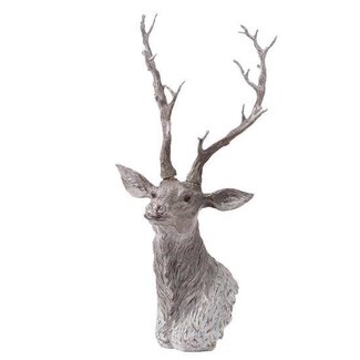 HBXD Reindeer head | Colour: Grey | Christmas decoration | Length 43 centimetres | Width 31 centimetres | Height 73 centimetres | Per reindeer head