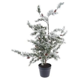 HBXD Dekorationsbaum „Zeder“ | Farbe: Grün Weiß | Weihnachtsdekoration | Höhe 90 Zentimeter | Durchmesser 50 Zentimeter | Pro Baum