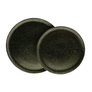HBXD Set of 2 “Sunburst” trays | Colour: Olive green | Home decor | Diameter 44 centimetres | Per 2 sets