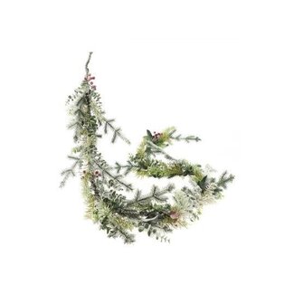 HBXD Christmas garland “Icy Glow” | Colour: Green White | Christmas decoration | Length 200 centimetres | Width 8 centimetres | Height 5 centimetres | Pack of 2 garlands