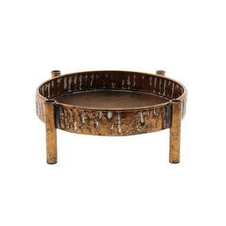 HBXD Tray on 4 feet “Lucca” | Colour: Copper | Home decor | Height 14 centimetres | Diameter 36.5 centimetres | Per 2 trays