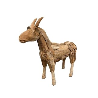 HBXD Teak Wood Goat “Kambing” | Colour: Brown | Home Décor | Length 80 centimetres | Width 30 centimetres | Height 80 centimetres | Per goat