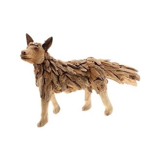HBXD Teak wood Jackal "Serigala” | Colour: Brown | Home decoration | Length 100 centimetres | Width 35 centimetres | Height 50 centimetres | Per jackal