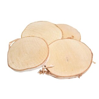 HBXD Birch Wood Slices | Colour: Light Brown | Diameter 9 - 10 centimetres | Per 120 wooden slices