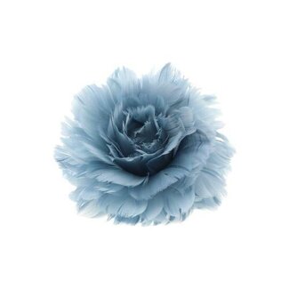 HBXD Feather Rose with Clip | Colour: Blue | Height 8 centimetres | Diameter 11 centimetres | Per 6 clips