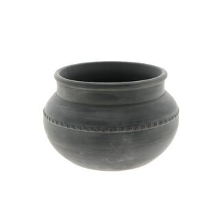 HBXD Dekorativer Blumentopf „Malvane“ | Farbe: Dunkelgrau | Wohndekoration | Höhe 23 Zentimeter | Durchmesser 38 Zentimeter | Pro Topf