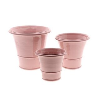 HBXD Decorative Flower Pot “Bordera” | Colour: Pink | Home décor | Height 35 centimetres | Diameter 37 centimetres | Set of 3 pots | Per set