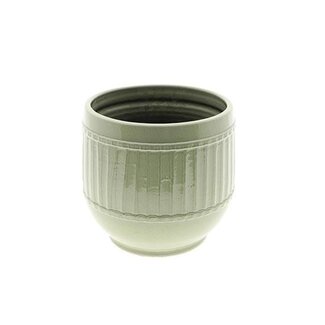 HBXD Decorative Flower Pot “Perola” | Colour: Green | Home Décor | Height 26 centimetres | Diameter 28 centimetres | Set of 2 flower pots