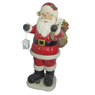 HBXD Santa Claus with Lantern | Colour: Red | Christmas decoration | Length 41 centimetres | Width 41 centimetres | Height 94 centimetres | Per Santa Claus