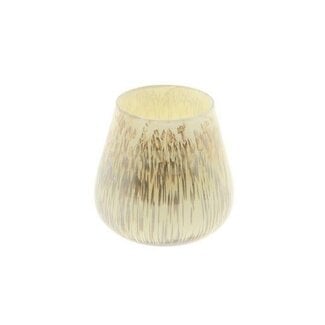 HBXD Teelichthalter „Perla“ | Farbe: Beige | Wohndekoration | Höhe 14 Zentimeter | Durchmesser 14 Zentimeter | Pro 2 Teelichthalter