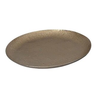 HBXD Teller „Kashar“ | Farbe: Gold | Wohnaccessoire | Höhe 2,5 Zentimeter | Durchmesser 35 Zentimeter | Pro 2 Teller