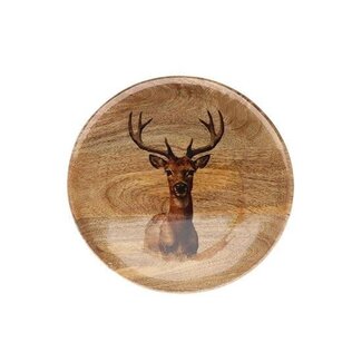 HBXD Plate with Deer Image | Colour: Mixed Colours | Home Décor | Diameter 35 centimetres | Per 2 plates