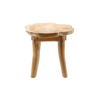 HBXD Teakholztisch „Bulat” | Farbe: Braun | Wohndekoration | Höhe 32 Zentimeter | Durchmesser 36 Zentimeter | Pro Tisch