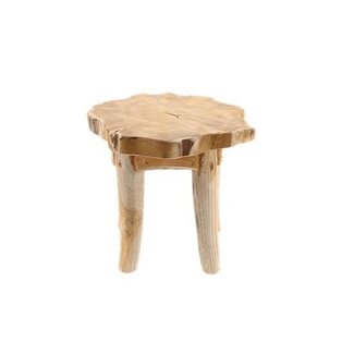 HBXD Teakholztisch „Bulat” | Farbe: Braun | Wohnaccessoires | Höhe 26 Zentimeter | Durchmesser 30 Zentimeter | Pro Tisch