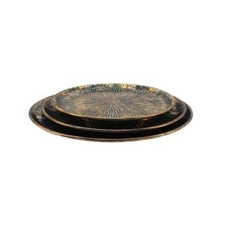 HBXD Teller „Ashby“ | Farbe: Bronze | Wohnaccessoires | Höhe 4 Zentimeter | Durchmesser 55 Zentimeter | Set aus 3 Tellern | Pro 2 Sets