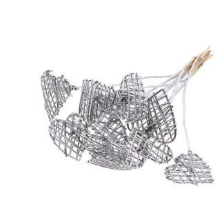 QC Rotan Lata Hart op stok | Kleur: Zilverkleurig | Platte Bijsteker | Lengte ± 50 centimeter | 10 bijstekers per bos | Per bos