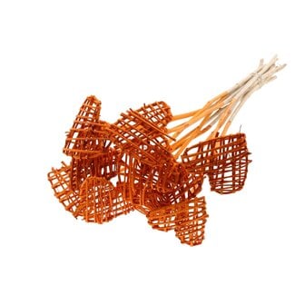 QC Rattan Lata Heart on stem | Colour: Orange | Flat pick | Length ± 50 centimeter | 10 picks per bunch | Per bunch