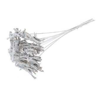 QC Decorative Coco Rose Posy on a stick | Colour: White | Coco Rose Posy Stick | Stick length ± 50 centimetres | 10 sticks per bunch