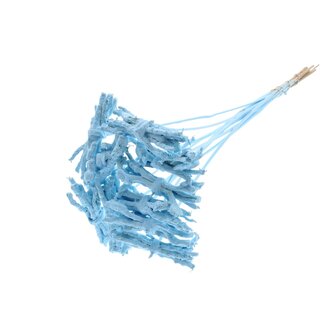 QC Dekoratives Coco Rose Sträußchen auf Stiel | Farbe: Hellblau | Coco Rose Posy Steckstab | Länge des Steckstabs ± 50 Zentimeter | 10 Steckstäbe pro Bund
