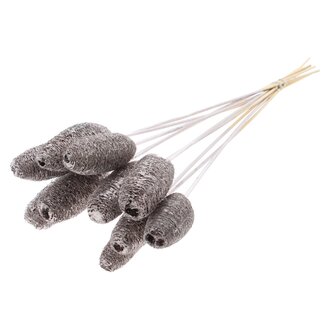 QC Mini Loofah Sponge on stick | Colour: Champagne | Loofah Stick | Length ± 50 centimetres | 10 sticks per bunch