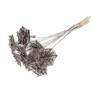 QC Rattan Lata Spiderweb on stick | Colour: Champagne | Lata Spiderweb flat Plant Stake | Length ± 50 centimetres | 10 plant stakes per bunch