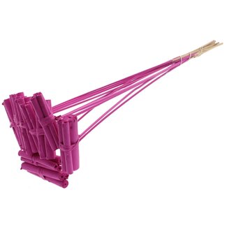 QC Decorative Jute Stick Posy on Stick | Colour: Cherry-Coloured | Jute Stick Posy Insert | Length ± 50 centimetres | 10 inserts per bunch
