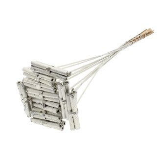 QC Decorative Jute Stick Posy on Stick | Colour: Platinum | Jute Stick Posy Pick | Length ± 50 centimetres | 10 picks per bunch