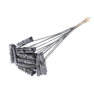 QC Decorative Jute Stick Posy on a Stick | Colour: Metallic Graphite Grey | Jute Stick Posy Insert | Length ± 50 centimetres | 10 inserts per bunch