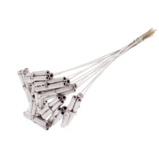 QC Decorative Jute Stick Posy on a Stick | Colour: Metallic Champagne | Jute Stick Posy Pick | Length ± 50 centimetres | 10 picks per bunch