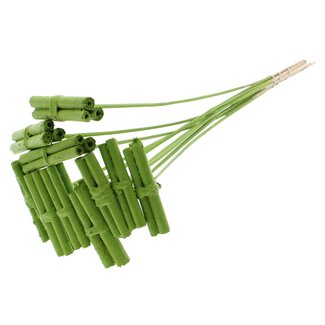 QC Decorative Jute Stick Posy on a Stick | Colour: Light Green | Jute Stick Posy Insert | Length ± 50 centimetres | 10 inserts per bunch