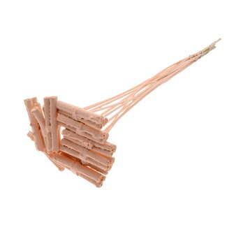 QC Dekorative Jute-Stäbchen-Sträußchen auf Stab | Farbe: Aprikosenfarben | Jute-Stick-Sträußchen-Stecker | Länge ± 50 Zentimeter | 10 Stecker pro Bund