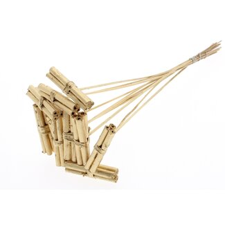 QC Dekorative Jute-Stäbchen Sträußchen auf Stab | Farbe: Antik Goldfarben | Jute-Stick-Sträußchen Stecker | Länge ± 50 Zentimeter | 10 Stecker pro Bund