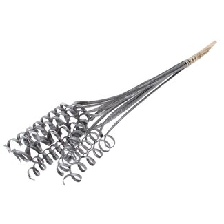 QC Palm Spiral on Stem | Colour: Grey Metallic Graphite | Cane Cone Plant Stake | Stake Length ± 50 centimetres | Per 10 stakes
