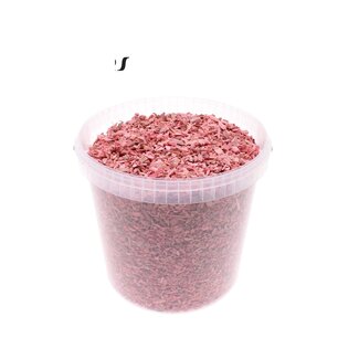 QC Holzschnitzel in Wiederverwendbarem Eimer | Farbe: Frosted Rosa | Durchmesser 5 - 8 Millimeter | Inhalt 10 Liter | Pro Eimer