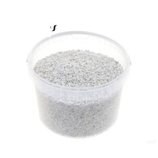 QC Petits Cailloux dans Seau Réutilisable | Couleur : Blanc | Diamètre 4 - 6 millimètres | Contenu 3 litres | Par seau