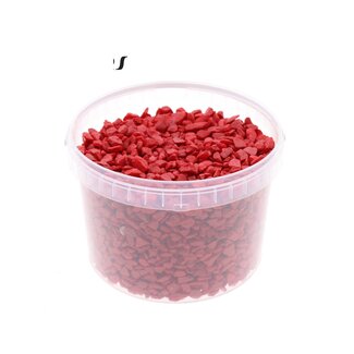 QC Steine im Wiederverwendbaren Eimer | Farbe: Rot | Durchmesser 9 - 13 Millimeter | Inhalt 3 Liter | Pro Eimer
