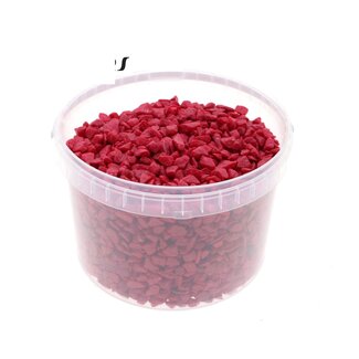 QC Steine in Wiederverwendbarem Eimer | Farbe: Kirschrot | Durchmesser 9 - 13 Millimeter | Inhalt 3 Liter | Pro Eimer