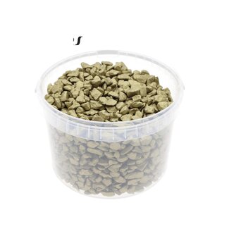 QC Steine in Wiederverwendbarem Eimer | Farbe: Goldfarben | Durchmesser 9 - 13 Millimeter | Inhalt 3 Liter | Pro Eimer
