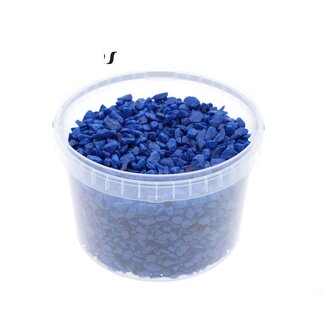QC Steine im Wiederverwendbaren Eimer | Farbe: Blau | Durchmesser 9 - 13 Millimeter | Inhalt 3 Liter | Pro Eimer