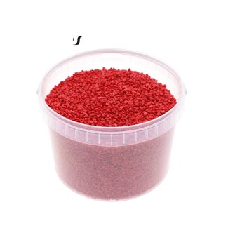 QC Petits Cailloux dans Seau Réutilisable | Couleur : Rouge | Diamètre 4 - 6 millimètres | Contenu 3 litres | Par seau