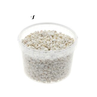 QC Steine in Wiederverwendbarem Eimer | Farbe: Naturweiß | Durchmesser 9 - 13 Millimeter | Inhalt 3 Liter | Pro Eimer