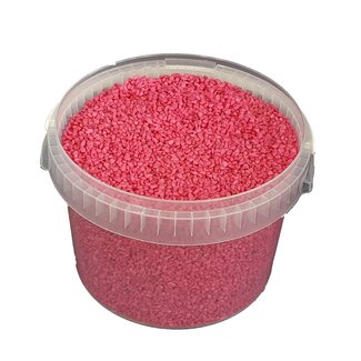 QC Petits Cailloux dans Seau Réutilisable | Couleur : Fuchsia | Diamètre 4 - 6 millimètres | Contenu 3 litres | Par seau