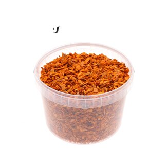 QC Holzschnitzel in Wiederverwendbarem Eimer | Farbe: Orange | Durchmesser 5 - 8 Millimeter | Inhalt 3 Liter | Pro Eimer