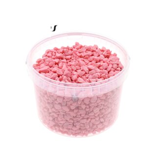 QC Steine im Wiederverwendbaren Eimer | Farbe: Rosa | Durchmesser 9 - 13 Millimeter | Inhalt 3 Liter | Pro Eimer