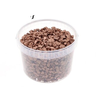 QC Steine in Wiederverwendbarem Eimer | Farbe: Kupferfarben | Durchmesser 9 - 13 Millimeter | Inhalt 3 Liter | Pro Eimer