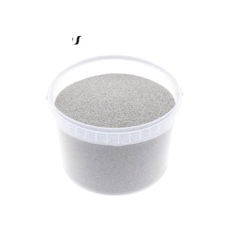 QC Dekorativer Sand in Wiederverwendbarem Eimer | Farbe: Grau | Durchmesser 0,1 - 0,5 Millimeter | Inhalt 3 Liter | Pro Eimer