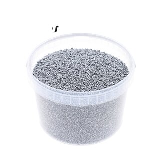 QC Petits Cailloux dans Seau Réutilisable | Couleur : Argenté | Diamètre 4 - 6 millimètres | Contenu 3 litres | Par seau