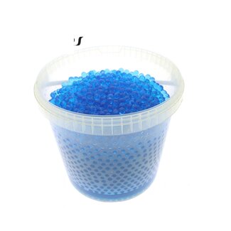 QC Hydrogelperlen im Wiederverwendbaren Eimer | Farbe: Blau | Durchmesser 2,5 - 3 Millimeter | Inhalt 10 Liter | Pro Eimer