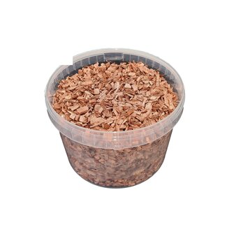 QC Holzschnitzel in Wiederverwendbarem Eimer | Farbe: Kupferfarben | Durchmesser 5 - 8 Millimeter | Inhalt 3 Liter | Pro Eimer
